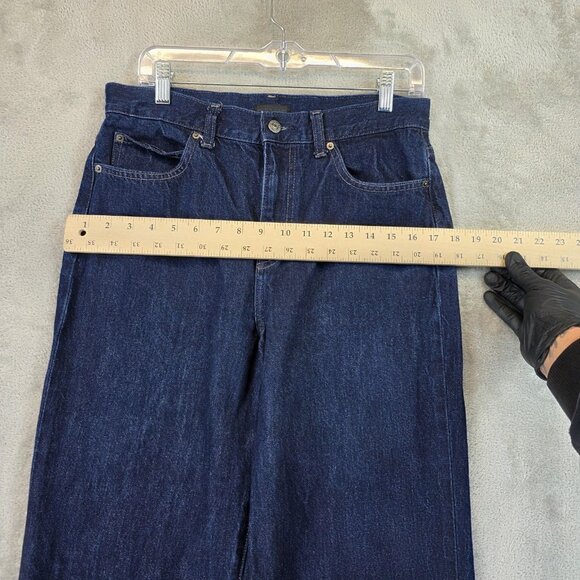 Uniqlo Jeans Womens 28 Dark Wash High Rise Straight Leg Cotton Denim Zip Fly - Picture 5 of 10